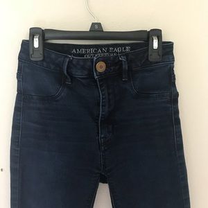 American Eagle Dark Denim Fringe Jeans